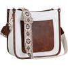 RAVUO Borsa Donna Vintage Pelle Elegante Tracolla con Tasche Multiple Borsa a Mano per Viaggio Lavoro, Bianca