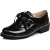 Amtopiyo Scarpe da donna eleganti stile college britannico brogue stringate con 2 paia di lacci, nero, 38.5 EU