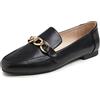 Feversole Women's Fashion Dress，Vestito alla Moda da Donna Comodo Tacco Basso Office Penny Mocassino Ballerine in Pelle vegana Tinta Unita