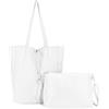 ANGELO Borsa a Spalla da Donna, Borsa Shopper Grande in Pelle PU con Pochette a Tracolla Rimovibile, Tote Bag 2in1 Moderna Elegante per Lavoro, Ufficio, Università, Viaggio (Bianco)