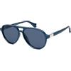 SOJOS Occhiali da sole uomo donna retrò polarizzati occhiali vintage 70 grandi occhiali da sole SJ2501, blu scuro/grigio blu, L