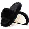Chantomoo Pantofole da Donna in Memory Foam, per Camera da Letto, in Peluche, Comode, Foderate in Finta Pelliccia, Suola Antiscivolo, Pantofole Regalo alla Moda, Nero 36/37 EU