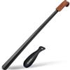 ZOMAKE Calzascarpe Lungo, Calza Scarpe Metallo Extra Lungo 72cm Calzante per Scarpe, 19cm Shoe Horn Corto per Uomini Donne Anziani (2 Pezzi)