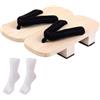 Baoblaze Zoccoli in Legno Giapponesi Scarpe Giapponesi Geta Sandali Da Doccia Infradito Tradizionali Casual per Uomo Donna Sandali Pantofole Da Viaggio, bianco, 42