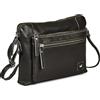 Wise Owl Accessories Borse a tracolla e portamonete in vera pelle morbida e morbida piccola - Borsa a tracolla a tracolla premium con tripla zip da donna (nappa grigio scuro)