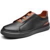 RIXANT Scarpe da ginnastica Oxford basse in pelle da uomo, casual, con fascia elastica e suola comoda, for le passeggiate quotidiane, colore nero, bianco e marrone.(Brown,44 EU)