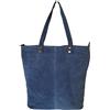 Bottega Carele Borsa donna a tracolla in vera pelle scamosciata made in Italy BC17112 (Blu jeans)