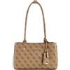 GUESS Meridian Shoulder Satchel Bag Latte Logo