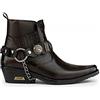 Infinity Leather Stivali a Punta Uomo Colore Marrone di Pelle Stile Gotico Punk Motociclista 11