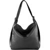 Modarno Shopper Zaino in Vera Pelle da donna 2in1 (Nero)