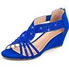 PIZZ ANNU Sandali Donna Estive Con Zeppa Strass Scarpe Eleganti Comodi Sandalo Estivo Ballo Sposa