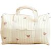 HiTotes Borsa da viaggio trapuntata Puffer Tote Bag per le donne Borsa da viaggio floreale Borsa da fine settimana Borsa per pannolini in cotone Borsa per infermiera estetica, 03-orso