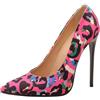 Asterisco Décolleté a Spillo da Donna Tacco Alto Scarpe Appuntito Senza Chiusura Semplici Scarpe da Sera, T80571Yh Multicolore-Rosa Numero 41 EU/43Cn