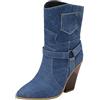 TYUIOP Stivali Donna Pelle Stivali Donna Alti Fino al Ginocchio di Jeans Stivaletto Donna Basso Stivali Texani Donna di Jeans Stivali Alti Donna Stivali Alti con Tacco Basso Stivali
