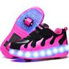 Ufatansy Scarpe da ginnastica per ragazzi con ruote Scarpe da skate a rotelle per ragazze Ricarica USB LED lucido Luci Pattini per principianti Scarpe da ginnastica per bambini Scarpe leggere