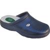 Sanital Light - 1750 - Sabot Pelle Uomo - Suola Poliuretano - Plantare Anatomico Imbottito - Goccia Gel Tallone - Aderenza Ottimale - Silenzioso - Ciabatte Uomo - Blu - 42