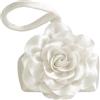 BABEYOND Pochette da donna - Borsa da sera in raso a forma di fiore, elegante borsetta da polso per feste, uso quotidiano e matrimonio, bianco, Small