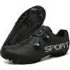 ENEN Scarpe MTB Uomo, Scarpe da Ciclismo Uomo, Scarpe Spinning Donna, Scarpe MTB SPD, Scarpe Mountain Bike Compatibili con Pedali SPD 2 Bulloni con Tacchette, Nero Bianco Scarpe Bici
