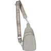styleBREAKER Zaino monospalla da donna, tracolla a motivi geometrici, borsa a tracolla unicolore, zaino da città, borsa a tracolla 02012400, colore:Grigio chiaro