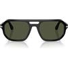 Persol Occhiali da sole quadrati unisex Po3393s Guido, nero/verde, 56 mm
