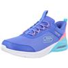 Skechers Bambine e Ragazze Microspec Max Color Trifecta Slip-in ALLENATRICE, Blue Synthetic/Multi Trim, 38 EU