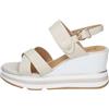Keys 11021 Beige Scarpe Donna Sandalo Zeppa Incrocio Cinturino e Strappo 40