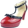 Asterisco Sandali con Tacco Largo da Donna con Plateau Beaded High Sandali Punta Rotonda Fibbia Eleganti Mary Jane, Numero 33-46