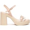Nero Giardini E513664D Sandali Donna in Pelle E Materiale Tecnico - Beige 37 EU