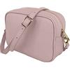 JOPHY & CO. Borsa a Tracolla Spalla in Vera Pelle con Frange e Chiusura Cerniera per Donne cod.5210 (Rosa 5275, Large)