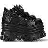 New Rock M-106-C181 Stivaletti neri gotici punk con plateau, Nero , 44 EU
