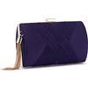 ZOUIQSS Pochette Donna,Pochette da sera Borsa da sera con frange,Borsa a tracolla Pochette da cerimonia nuziale Elegante Clutch con a catena(Purple)
