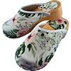FUTURO FASHION, Sabot da donna in vera pelle sana e naturale, con suola in legno, unisex, a tinta unita, in vari colori, taglie 36-41, Motivo 1, 36 EU