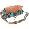 GURU SHOP Ethno - Borsa a tracolla in pelle, unisex, per adulti, 17 x 25 x 10 cm, blu/marrone, Einheitsgröße