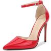 HIKKWXVN Décolleté da Donna a Punta, décolleté con Tacco a Spillo da 4,72 Abito Modello Sexy con Punta Chiusa di Grandi Dimensioni Scarpe da Damigella d'Onore,Rosso,39 EU