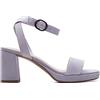Clarks Baia di Ambyrlyn, Sandalo con tacco Donna, Camoscio blu e grigio, 42 EU