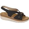 Valleverde Sandali Donna 55622 in Pelle nero Scarpe Casual Comode, Leggere e Flessibili,con plantare estraibile, Ideali per Primavera Estate. EU39