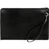 Time Resistance Pochette Uomo Fatta a Mano in Italia da Esperti Artigiani - Pratica Pochette Uomo da Polso con Cinturino Rimovibile - Borsello a Mano (Nero)