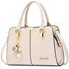 NICOLE & DORIS NICOLE&DORIS Borse da Donna Designer Manico Superiore Borse a Spalla Tote Borsa a Tracolla per Signore Borsa in Pelle PU Nappe in Metallo Cristallo, bianco, L, Totes