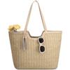 VASCHY Borsa Mare Paglia,Borsa Spiaggia Donna Grande Impermeabile Viaggio Estiva,Beige