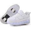Rolltongoz Scarpe Ragazza da Ragazzo con Ruote, Scarpe con luci,2 in 1 per Bambini, con rotelle, per Skateboard, Sneakers