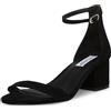 Steve Madden Irenee tacco del sandalo, schwarze Velourslederoptik, 5.5 B(M) US