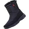 Maskjuwio Stivali da neve da uomo, impermeabili, imbottiti, caldi, invernali, con chiusura lampo laterale, con plateau e scarpe termiche antiscivolo, comode da trekking, Nero , 50 EU
