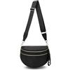 Generic Marsupio a scacchi, borsa a tracolla a scacchi, da donna, con cinturino regolabile, Nero