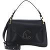 Coccinelle Pelle borsa a tracolla borsetta C-Me Calf & Marb Handbag Noir nero