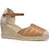 Geox D GELSA Low E - Sandalo con Zeppa Donna, Camel,