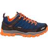 CMP Kids Rigel Low Trekking Shoes WP, Scarpe da Trekking Unisex - Bambini e Ragazzi, B Blue Arancio, 31 EU