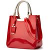 XingChen Borsa a tracolla da donna in pelle verniciata lucida, borsa da sera con manico superiore, borsa a tracolla per feste, Rosso, Taglia unica