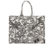 NCDUANSAN Borsa a mano di grande capacità, in lino e cotone, con ricamo floreale, stile retrò, squisita, stile doodle, alla moda