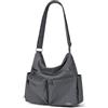 VASCHY Borsa Tracolla Donna,Borsa Donna Lavoro Nylon Borbonese Borse Donna Università Borsa Multitasche Lavoro Scuola Shopping Grigio