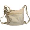 NAJ-OLEARI Borsa Zaino a Tracolla in Ecopelle, con Tasca Frontale, Tasca Posteriore e Ciondolo Orsacchiotto, 30x26x13 cm (Sabbia)